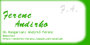ferenc andirko business card